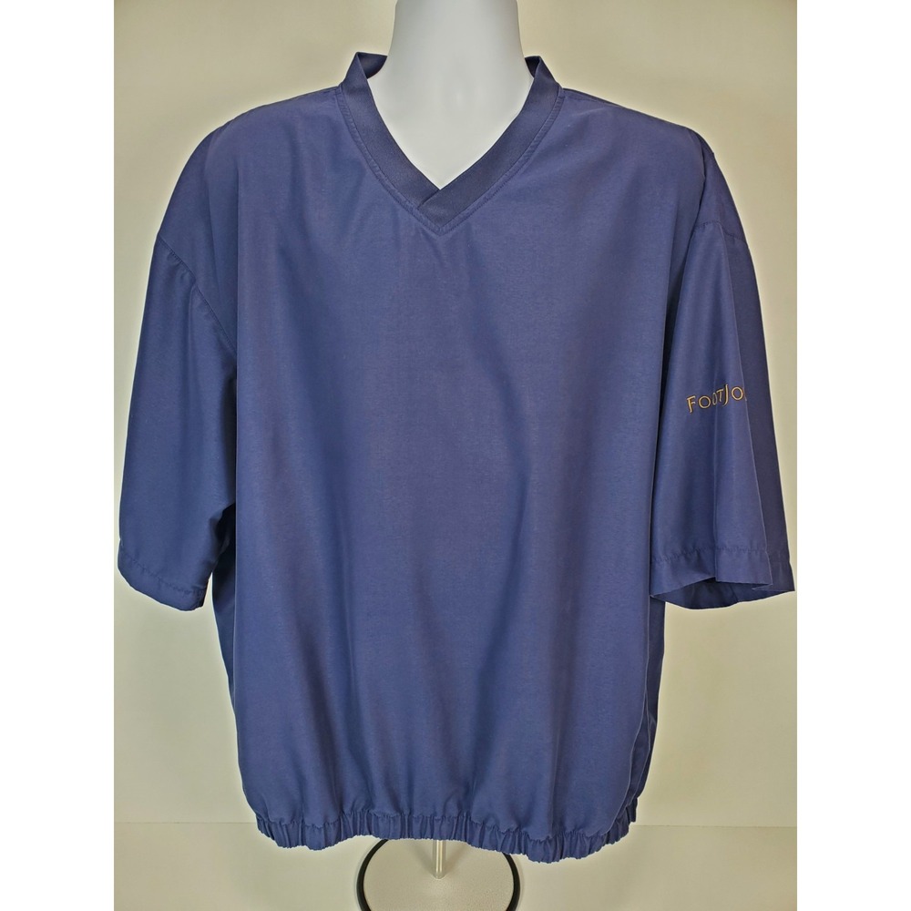 Foot Joy Men's Short Sleeve Windbreaker Jacket Size XL‎ Pullover Navy V Neck